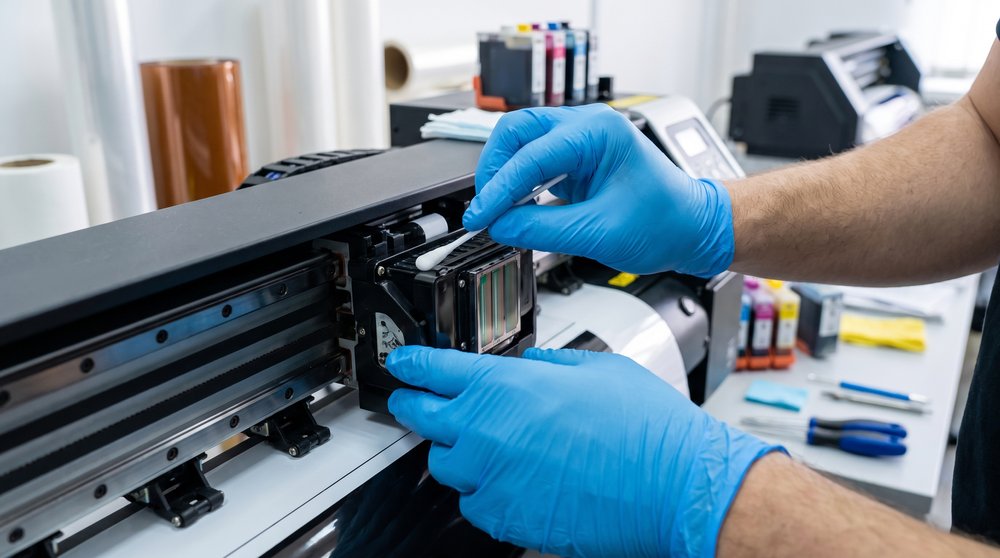 Cleaning a DTF printer printhead