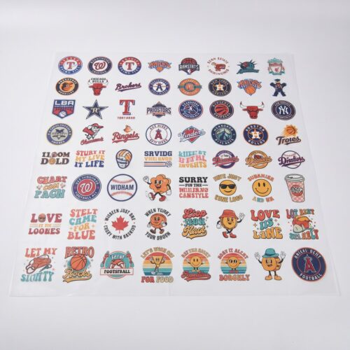 Custom DTF gang sheet with printed transfers